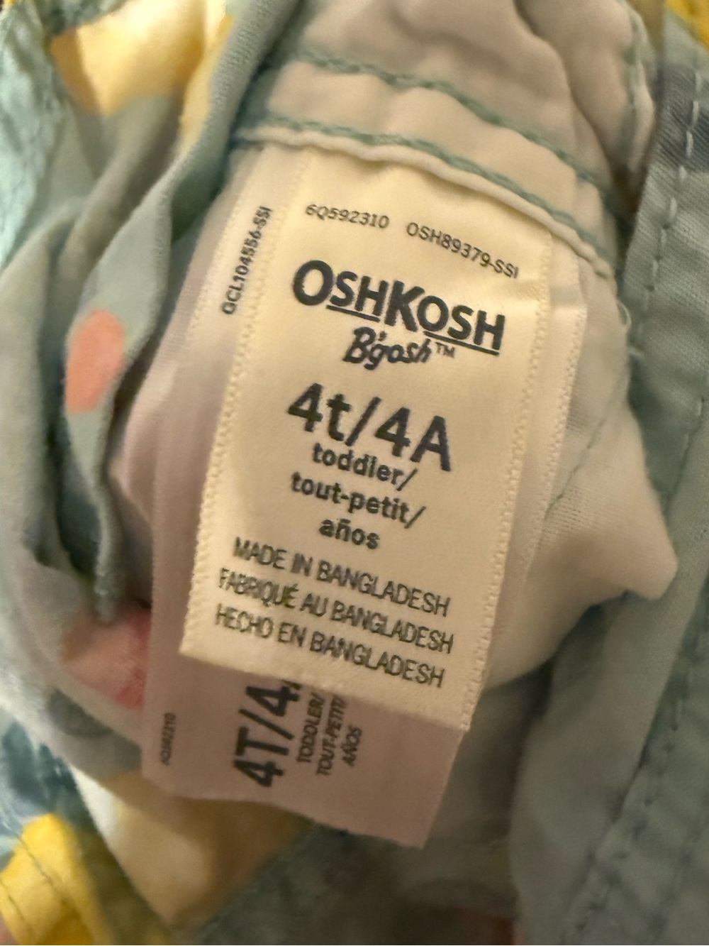 OshKosh B'gosh Toddler Lemon Print Shortalls Blue 4T - Picture 5 of 6